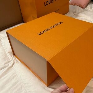 Brand New Louis Vuitton Large Box and Bag in original packaging, empty gift bags